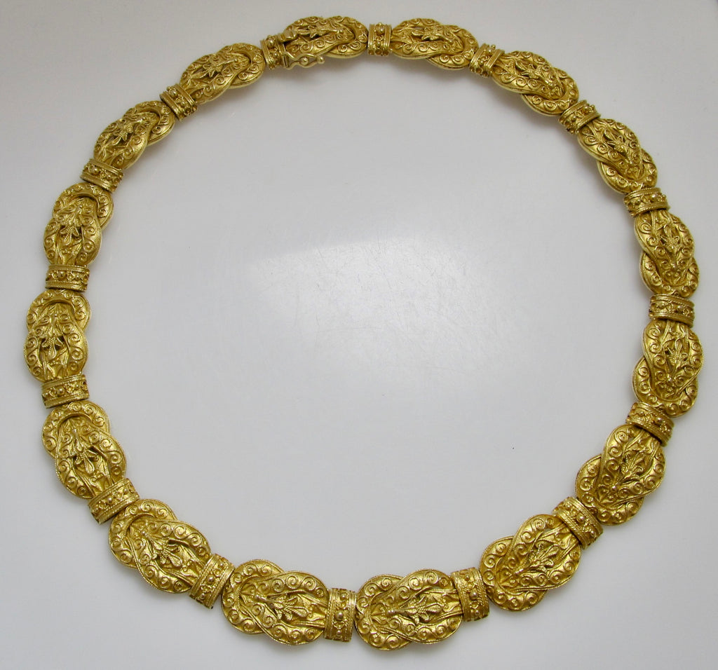 18k yellow gold statement necklace