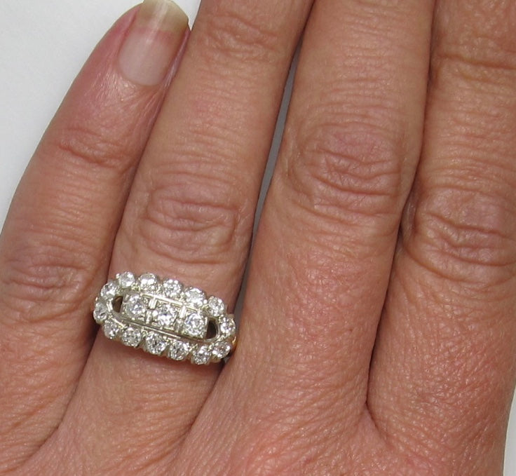 Vintage diamond cluster ring