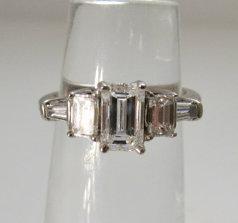 1.98ct emerald cut diamond ring