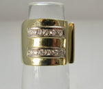 Wide gold diamond band