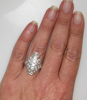 Antique platinum cocktail ring