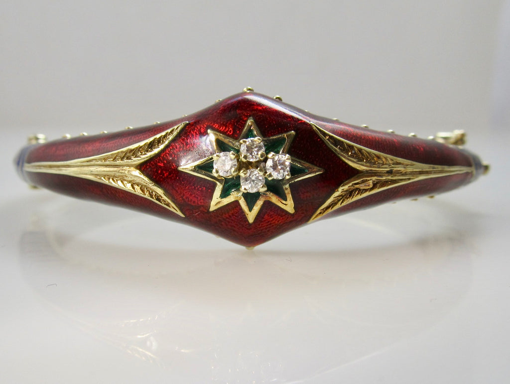 Vintage enamel bangle bracelet