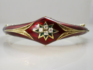 Vintage enamel bangle bracelet