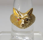 14k fox head ring