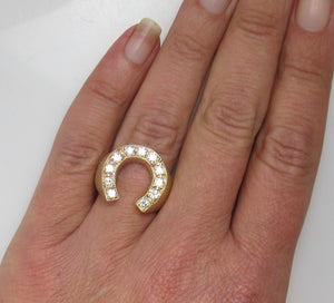 Vintage diamond horseshoe ring