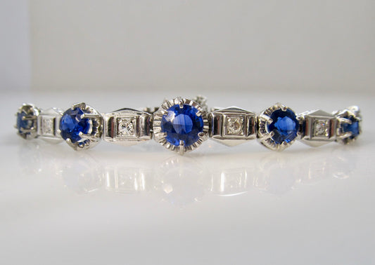 Vintage sapphire diamond bracelet
