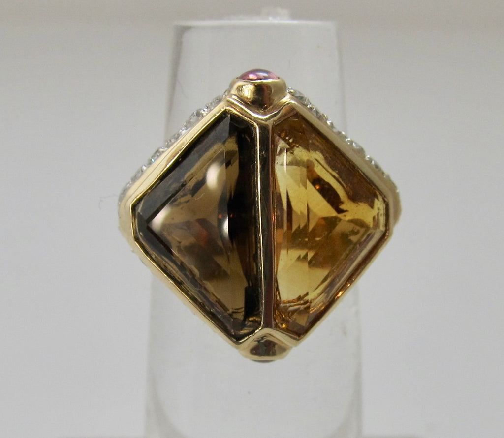 Modern quartz cocktail ring