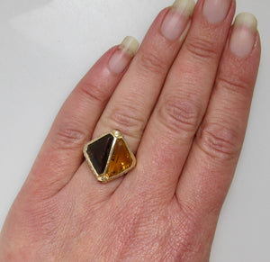 Modern quartz cocktail ring