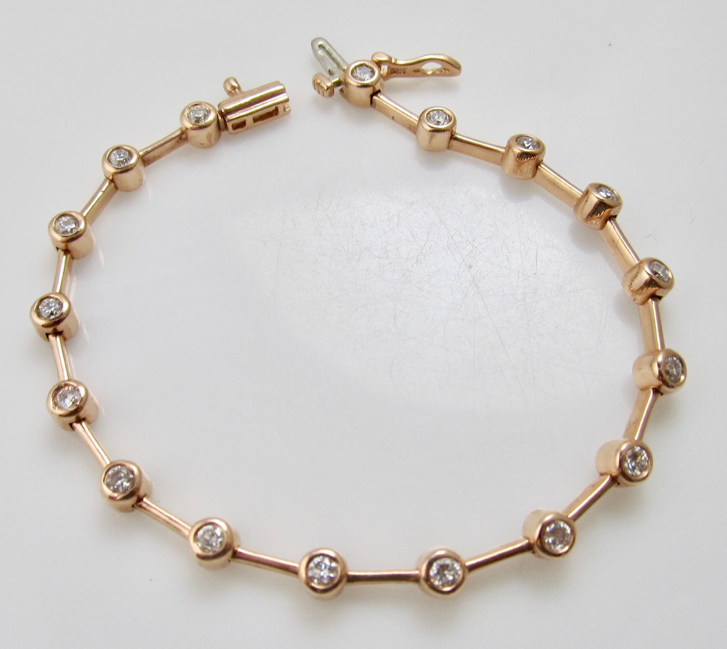 Rose gold diamond tennis bracelet