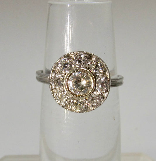 Antique platinum diamond engagement ring