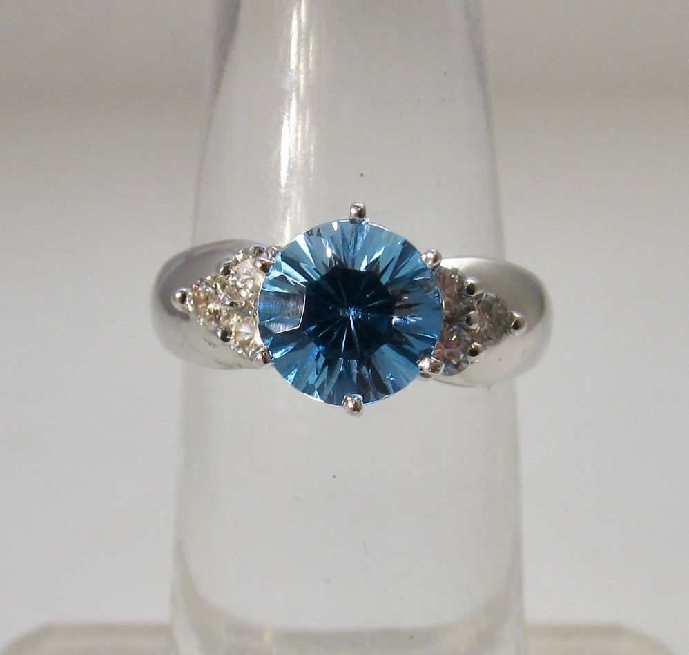 2.00ct blue topaz diamond ring