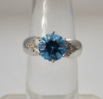 2.00ct blue topaz diamond ring