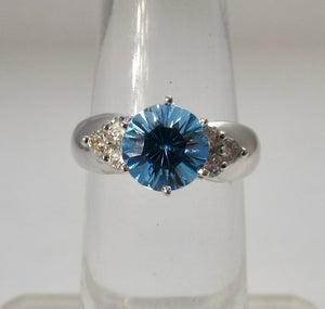2.00ct blue topaz diamond ring