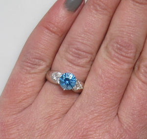 2.00ct blue topaz diamond ring