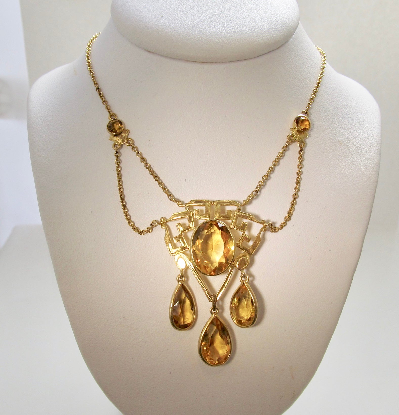 Art Nouveau citrine necklace