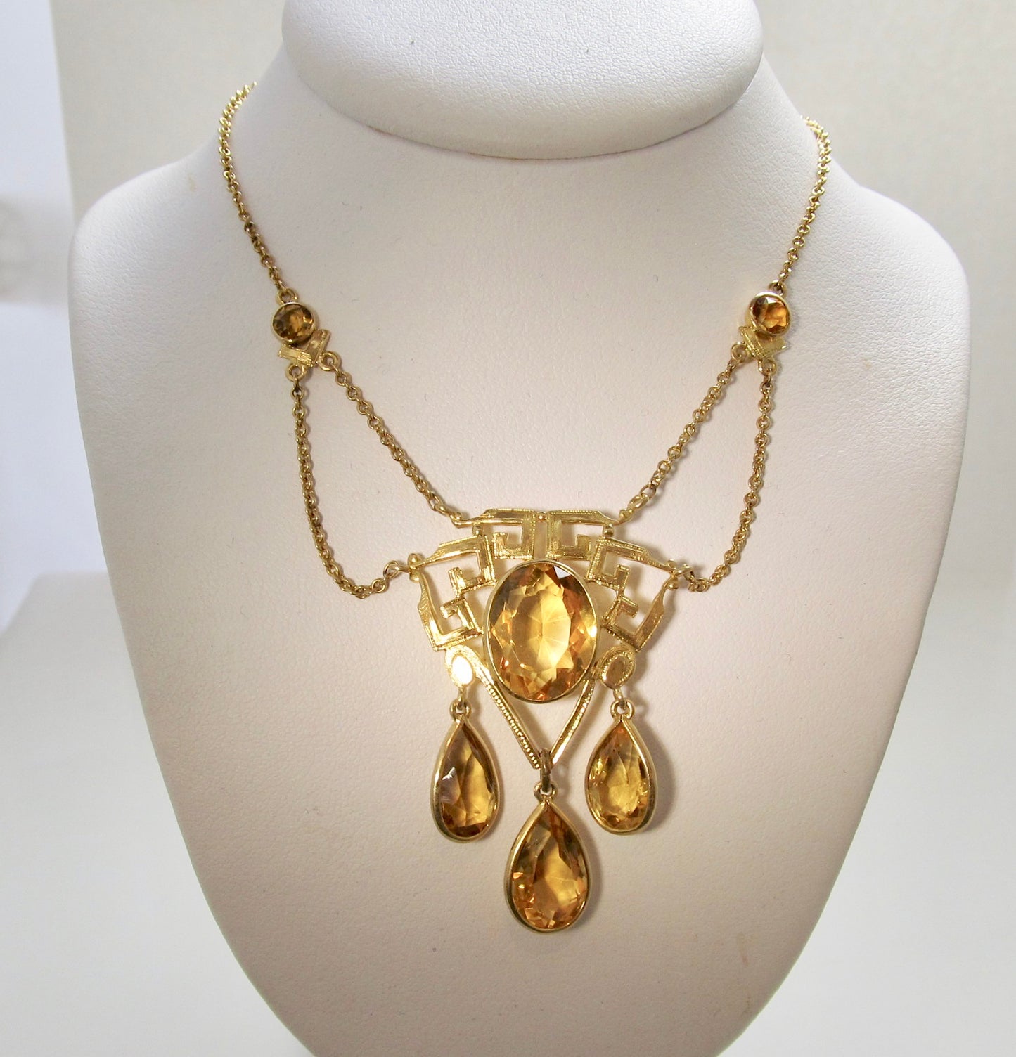 Art Nouveau citrine necklace