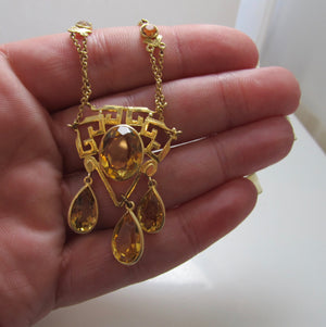 Art Nouveau citrine necklace