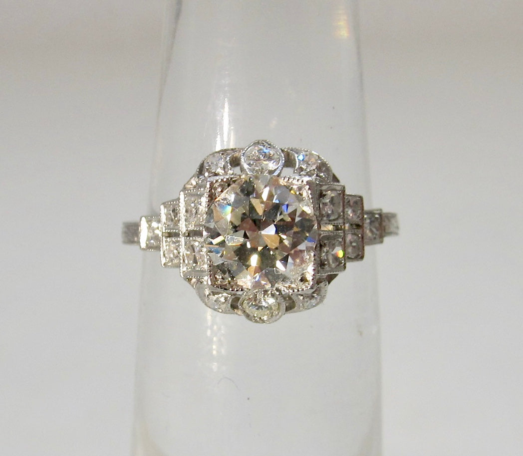 Antique platinum diamond ring