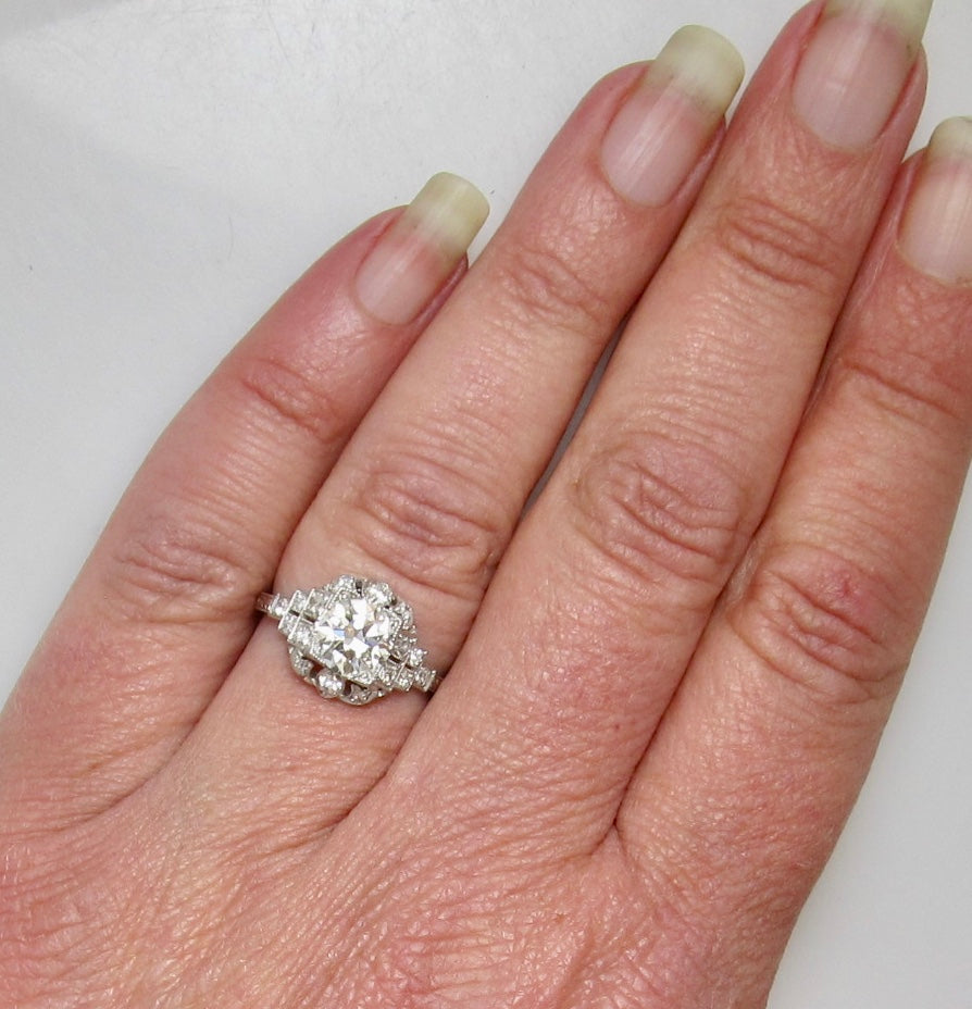 Antique platinum diamond ring