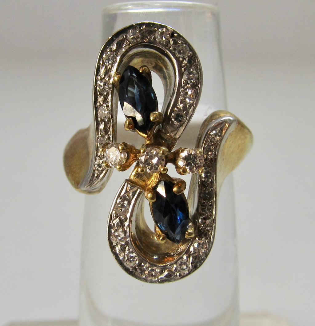 Sapphire and diamond cocktail ring