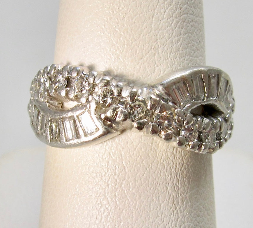 Vintage platinum diamond eternity band