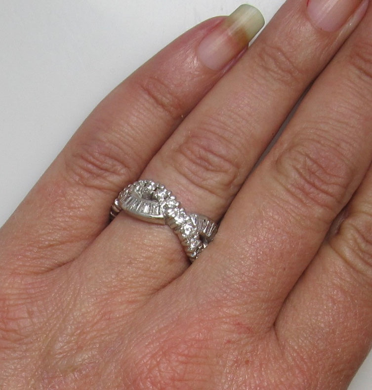 Vintage platinum diamond eternity band