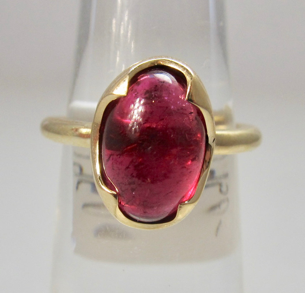 Handmade pink tourmaline ring