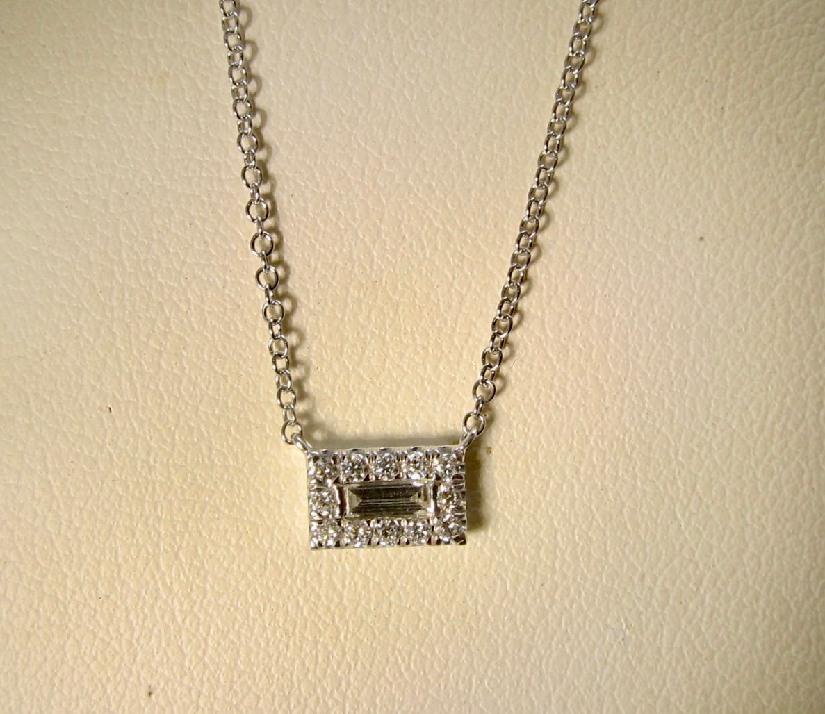 Gabriel & Co emerald cut diamond necklace