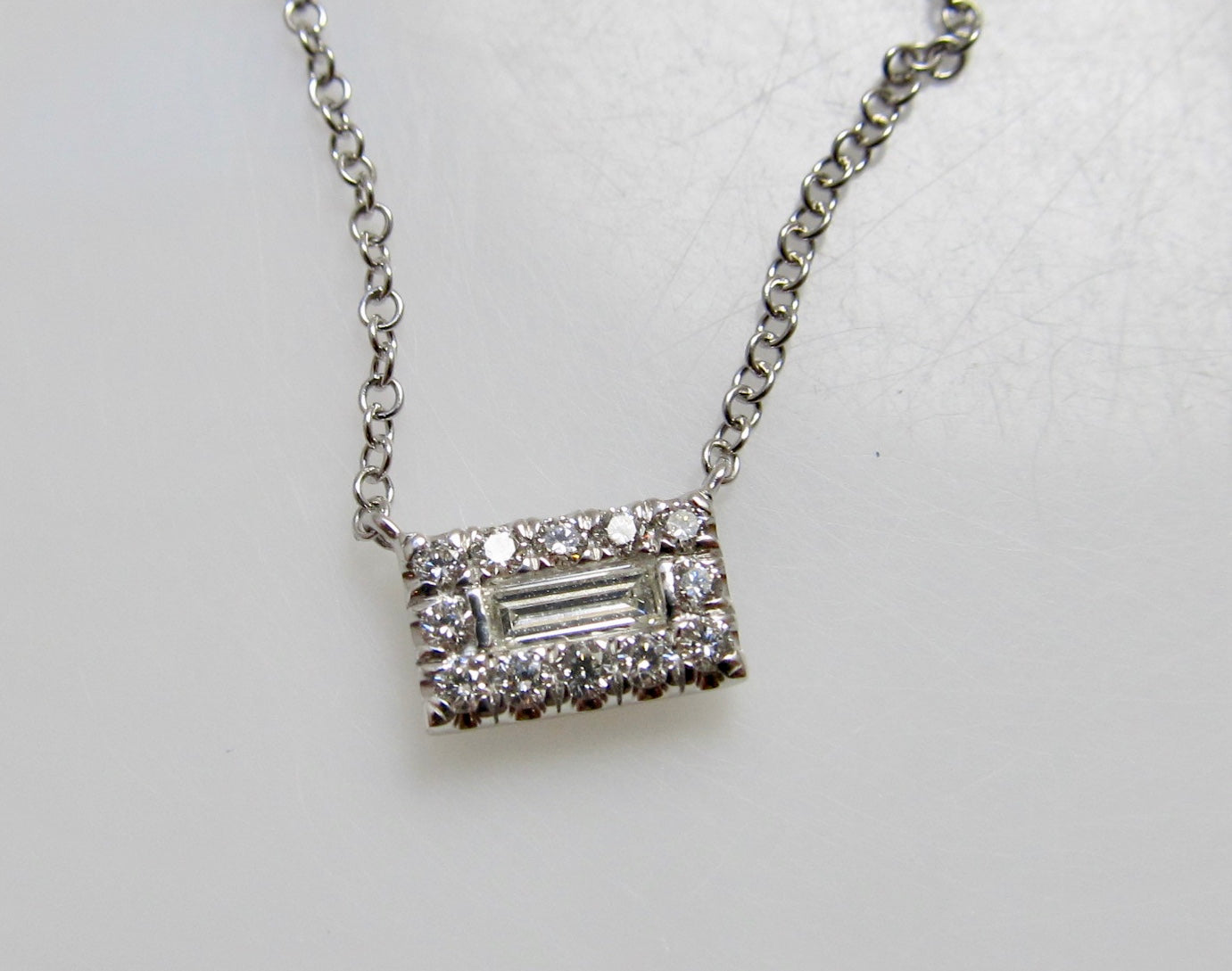 Gabriel & Co emerald cut diamond necklace