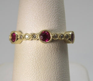 Gabriel & Co ruby diamond band