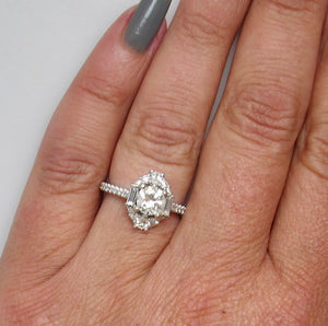 Gabriel & Co baguette engagement ring