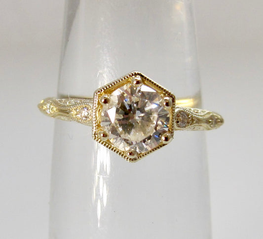Gabriel & Co yellow gold engagement ring