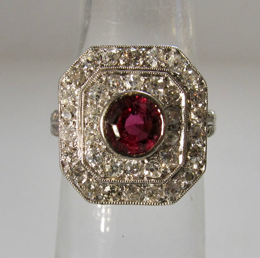 Antique ruby and diamond ring