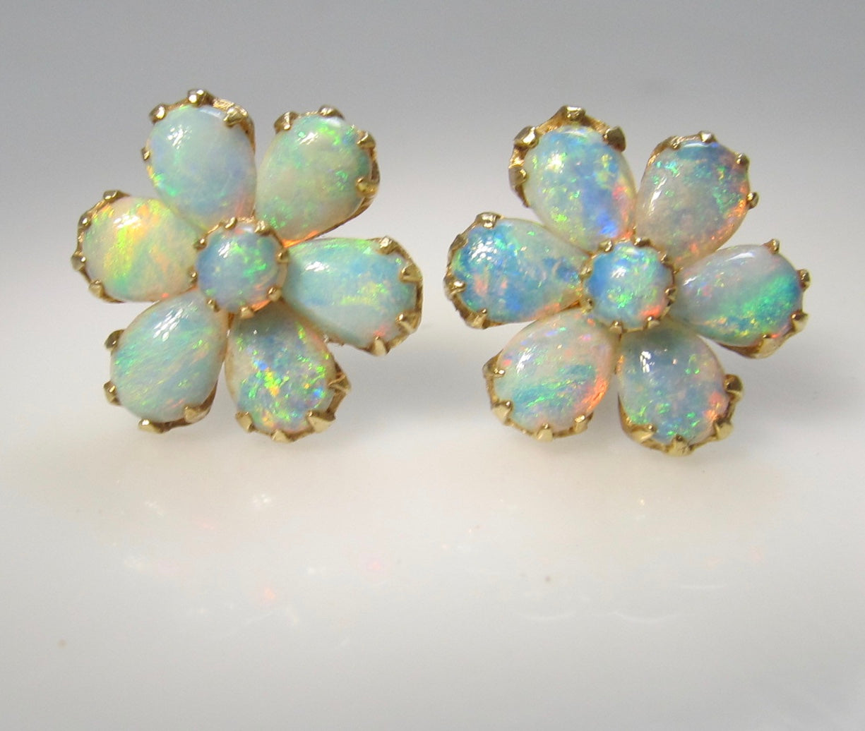 Cute opal flower earrings
