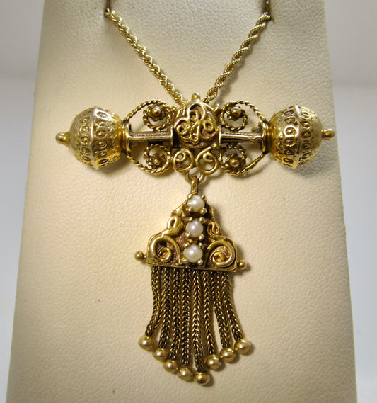 Victorian style tassel necklace