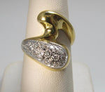 Pave diamond bypass ring