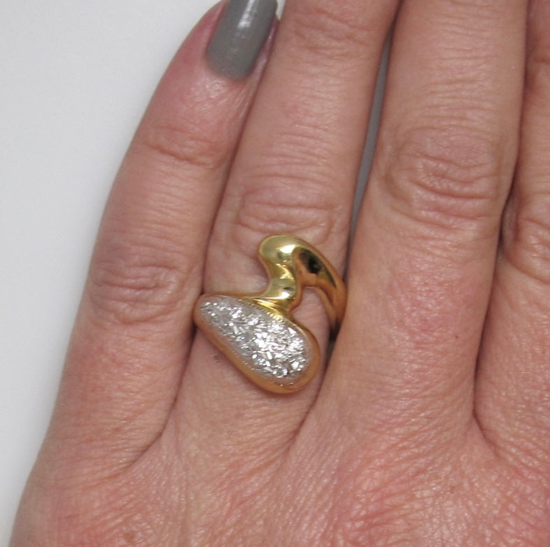 Pave diamond bypass ring