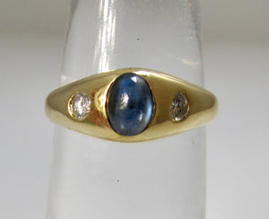 Vintage sapphire diamond gypsy ring