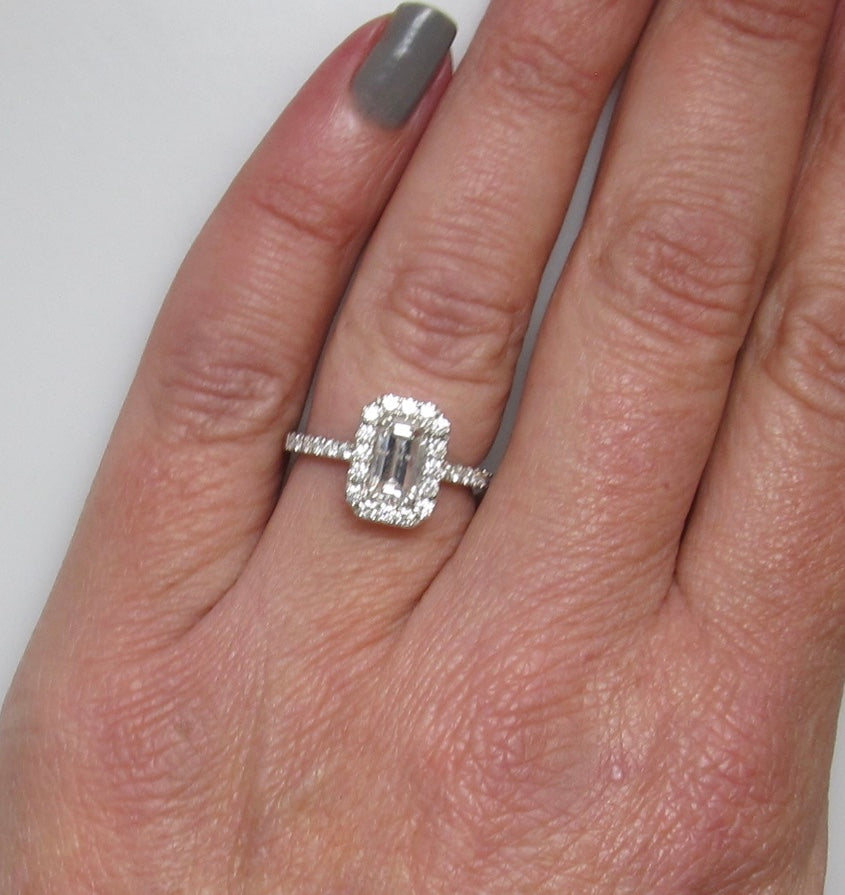 1.03ct emerald cut diamond ring