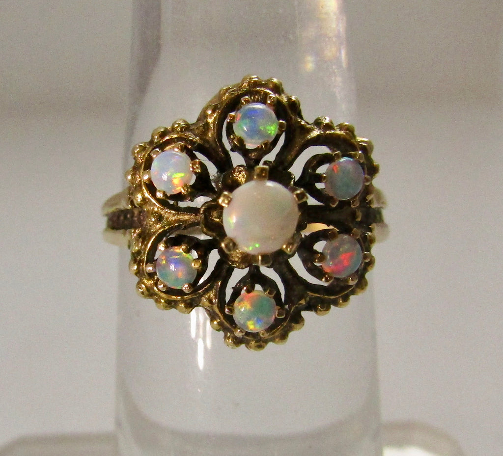 Vintage opal cluster ring