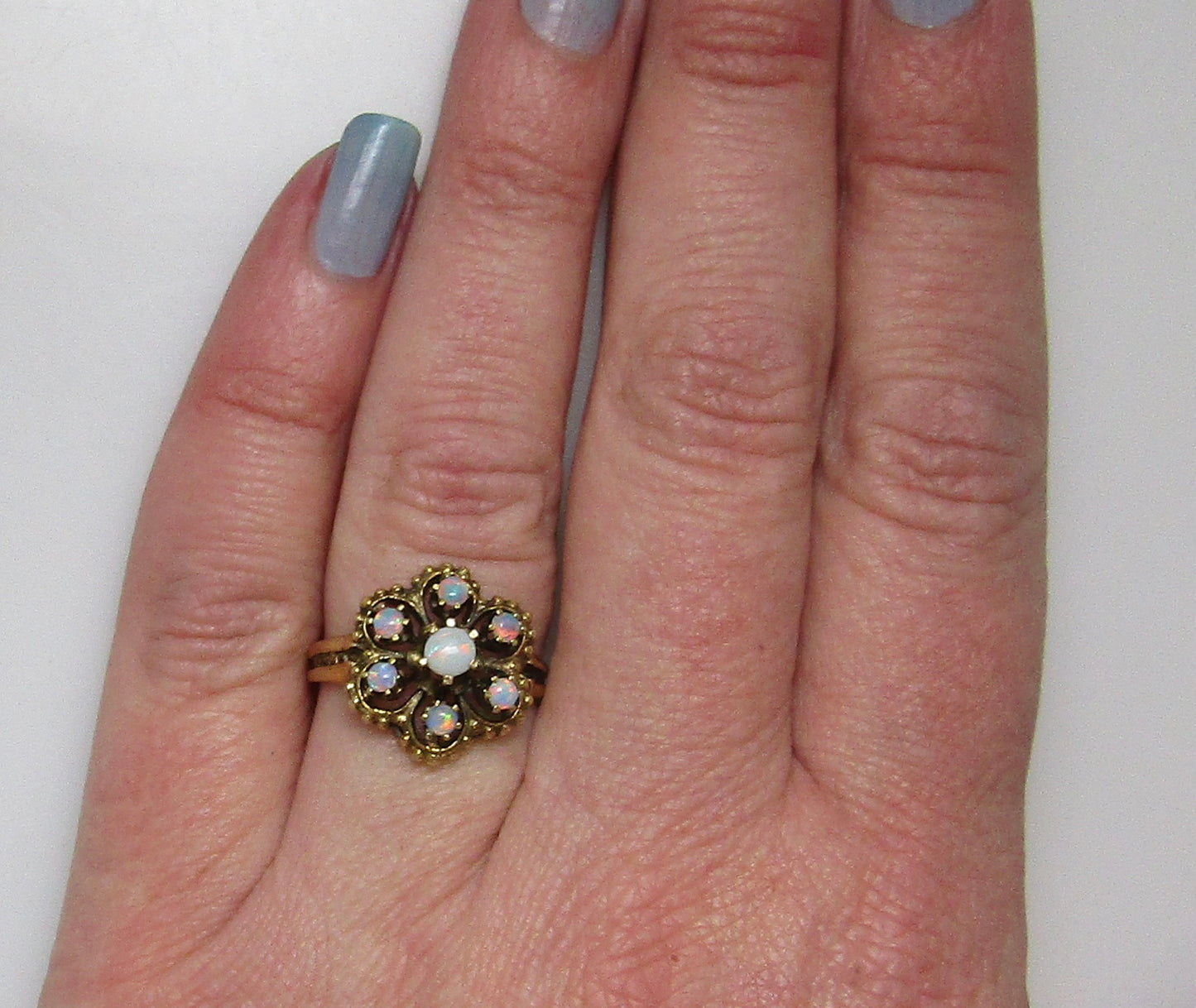 Vintage opal cluster ring