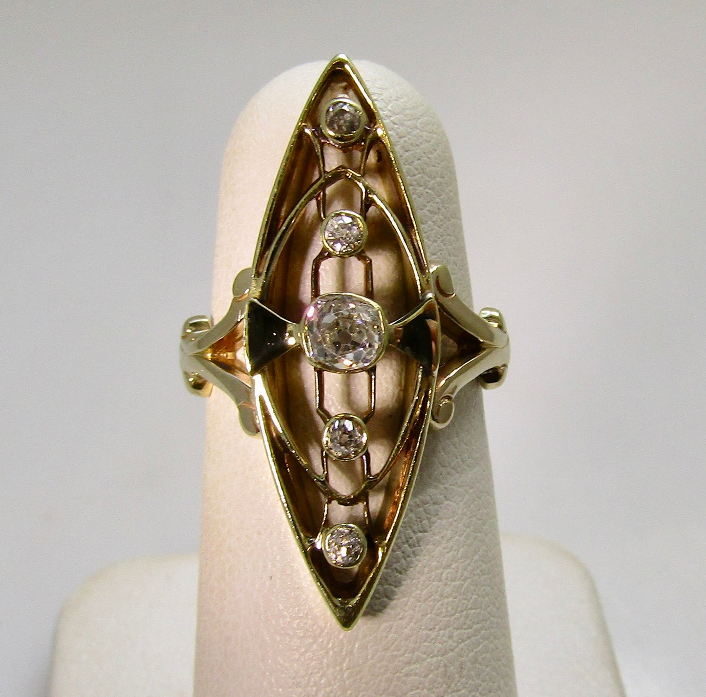 Edwardian cushion cut diamond ring