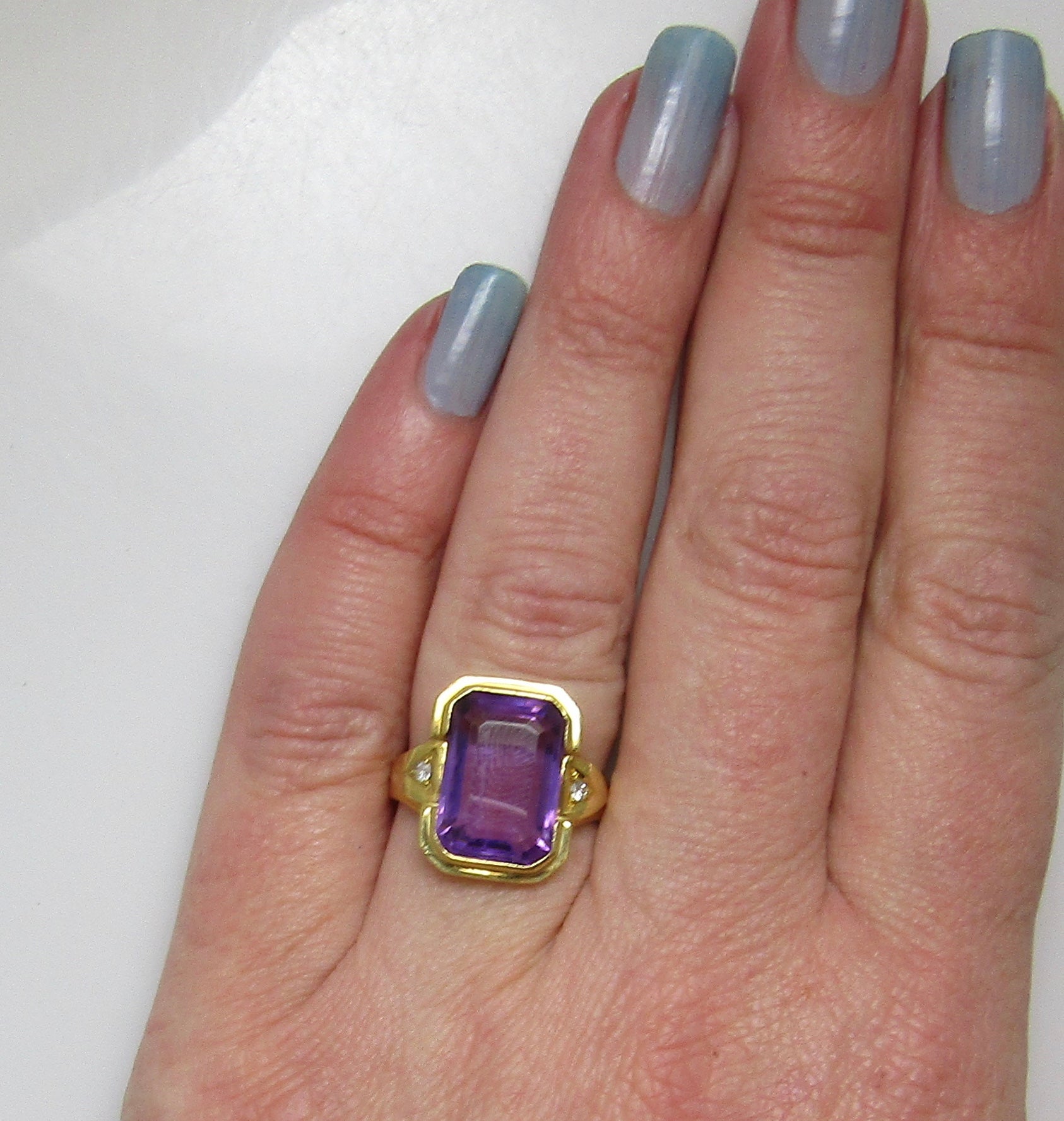 5ct amethyst diamond ring