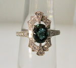 Mermaid tourmaline diamond ring