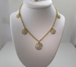 14k yellow gold 2ct pave diamond disc necklace