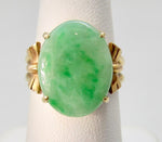 Vintage retro jade ring, 14k rose and yellow gold