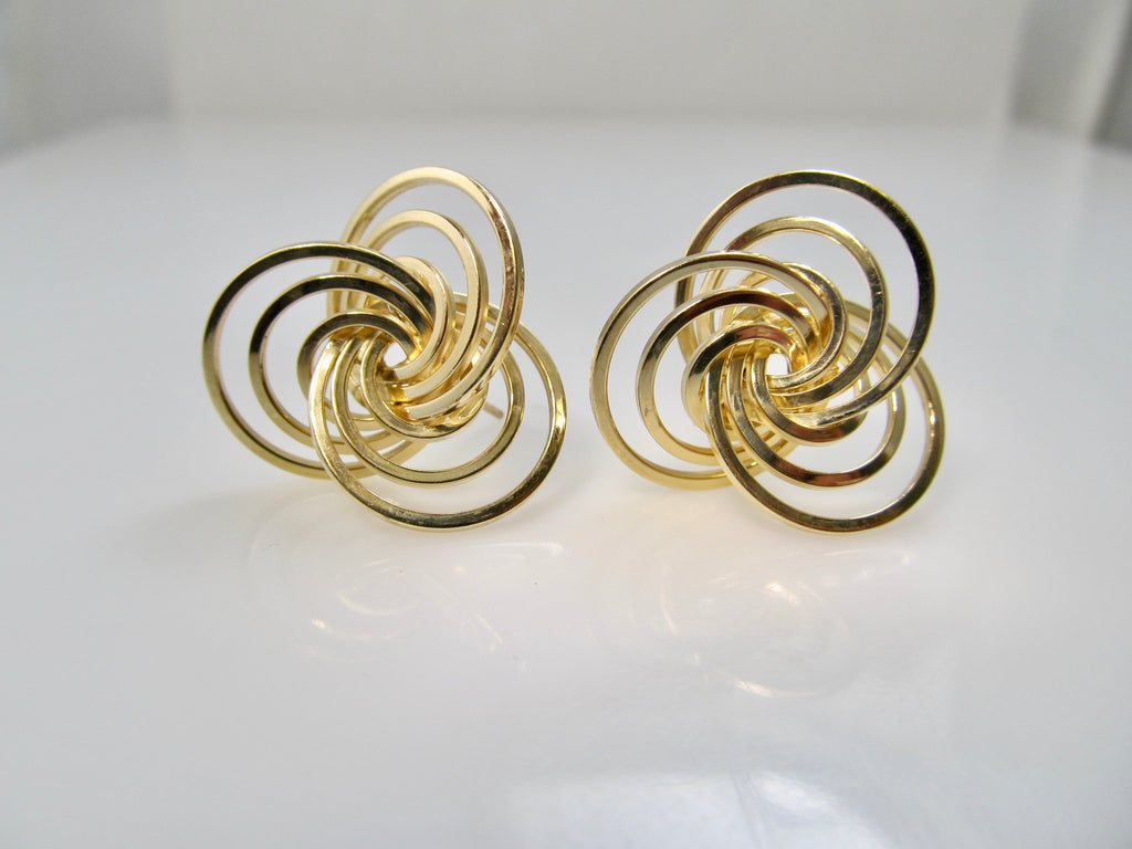 Estate 14k yellow gold spiral earrings