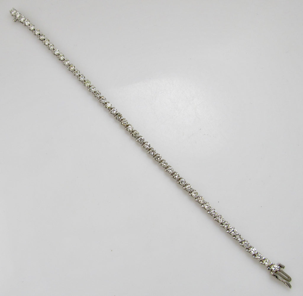 14k white gold diamond tennis bracelet