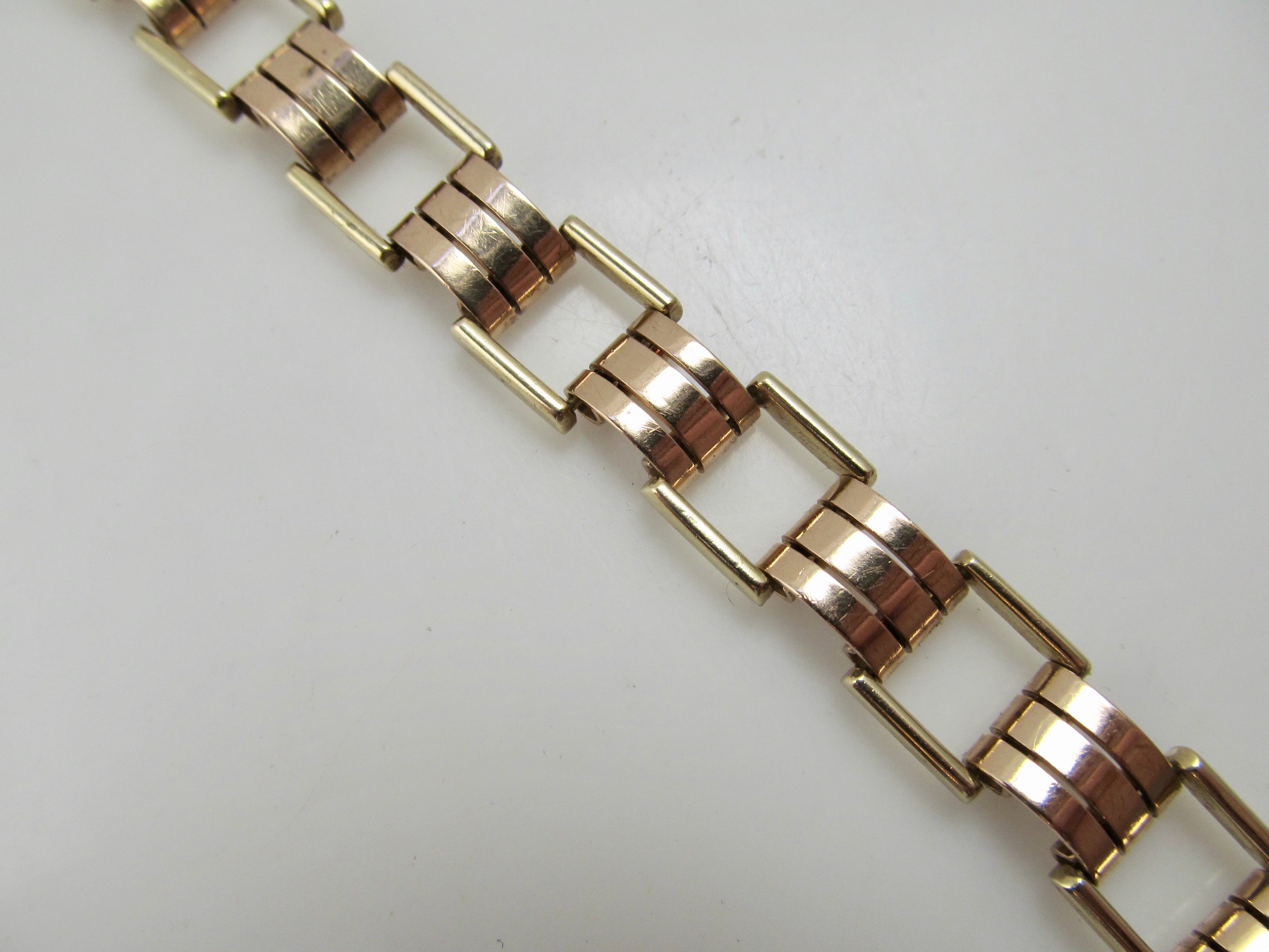 Vintage retro 14k rose and yellow gold bracelet