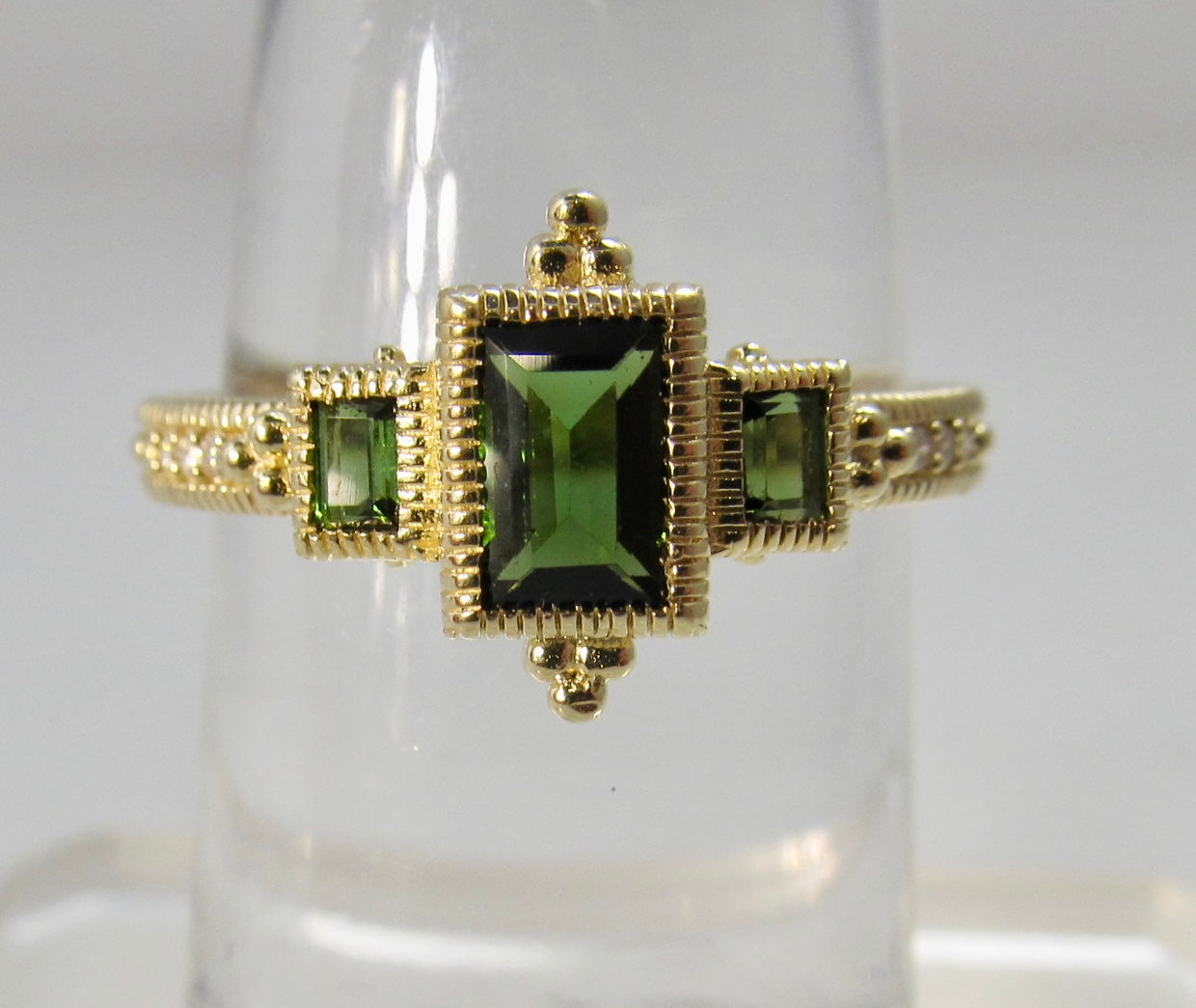 Judith Ripka tourmaline and diamond ring